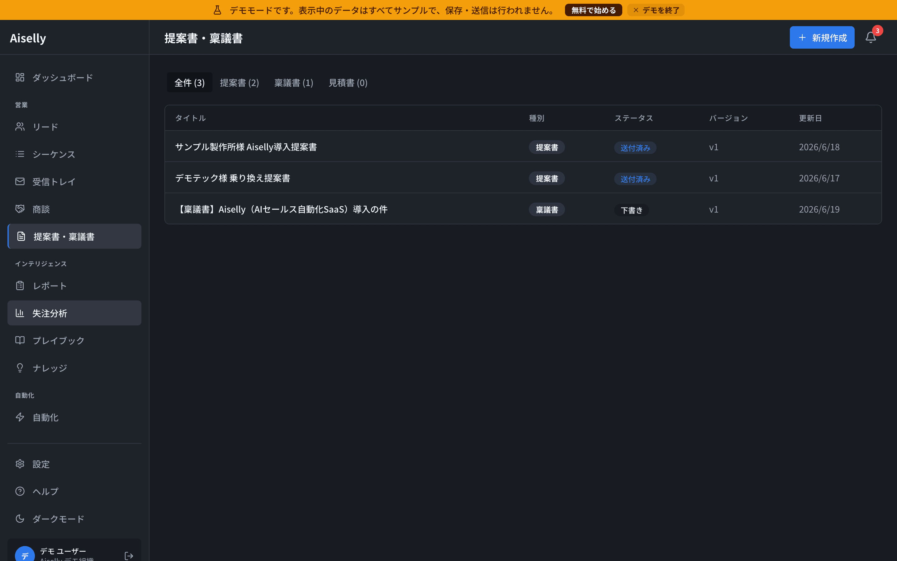 Aiselly の提案書・稟議書一覧
